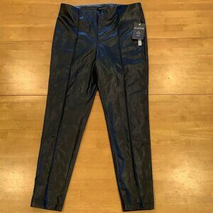 Zac & Rachel Faux Leather Leggings Black Size Large Pull On Pants New Tags $60